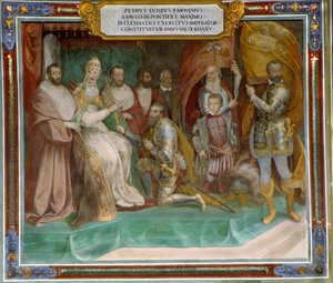 Pier Luigi Farnese nombrado Comandante del Ejército Pontificio por su padre el Papa Pablo III